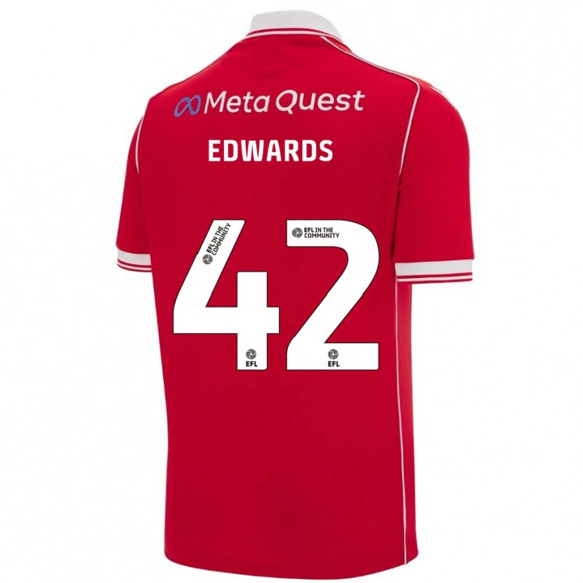 Danxen Kinder Callum Edwards #42 Rot Weiß Heimtrikot Trikot 2025/26 T-Shirt Österreich