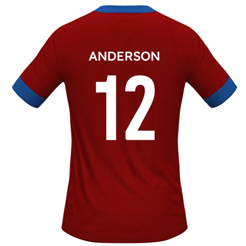 Danxen Kinder Keane Anderson #12 Rot Blau Heimtrikot Trikot 2025/26 T-Shirt Österreich