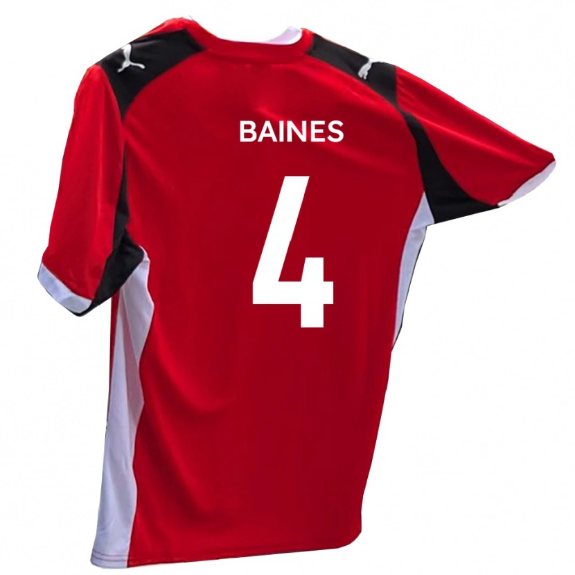 Danxen Kinder Lewis Baines #4 Rot Weiß Heimtrikot Trikot 2025/26 T-Shirt Österreich