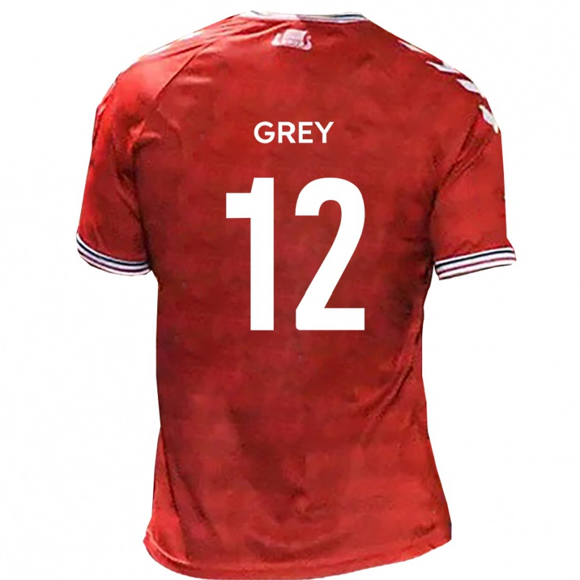 Danxen Kinder Joe Grey #12 Rot Weiß Heimtrikot Trikot 2025/26 T-Shirt Österreich
