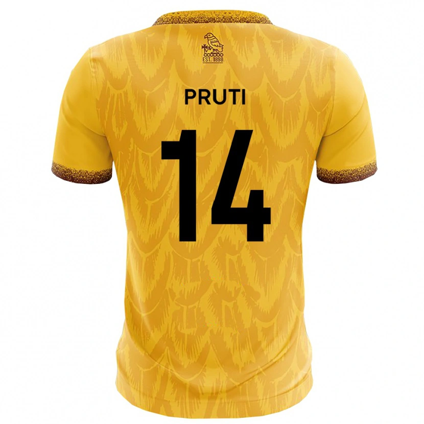 Danxen Kinder Edon Pruti #14 Gelb Braun Heimtrikot Trikot 2025/26 T-Shirt Österreich