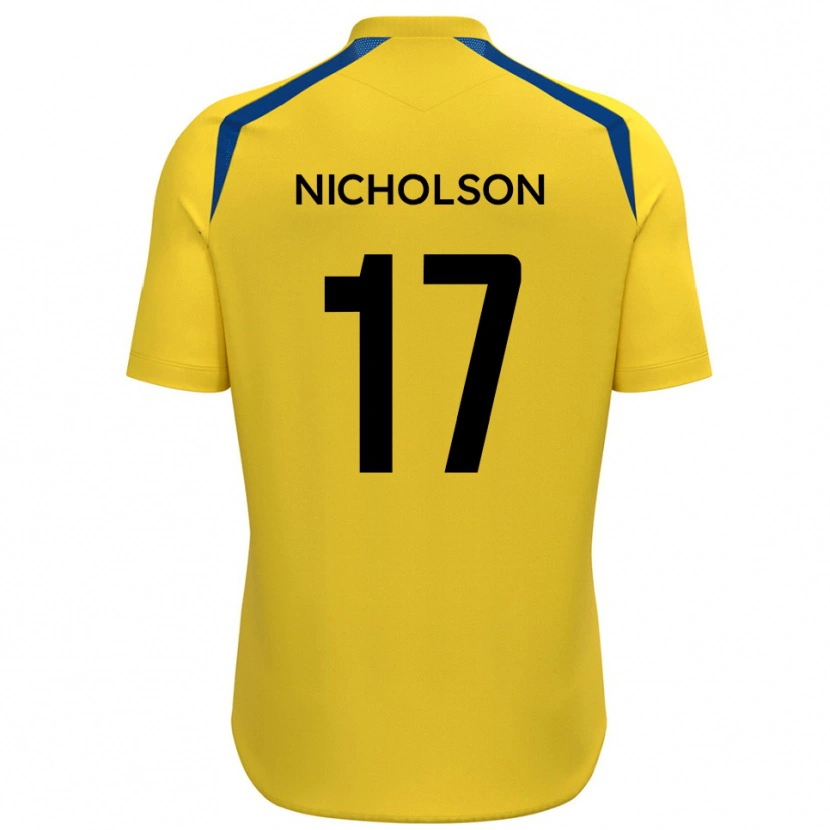 Danxen Kinder Brad Nicholson #17 Gelb Blau Heimtrikot Trikot 2025/26 T-Shirt Österreich
