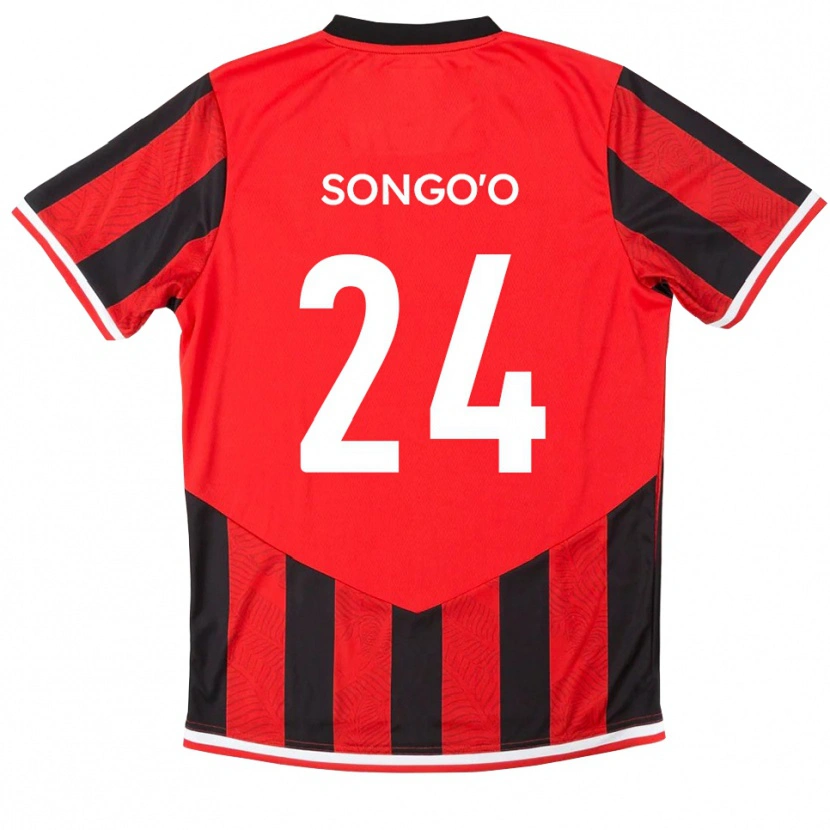 Danxen Kinder Yann Songo'o #24 Rot Schwarz Heimtrikot Trikot 2025/26 T-Shirt Österreich