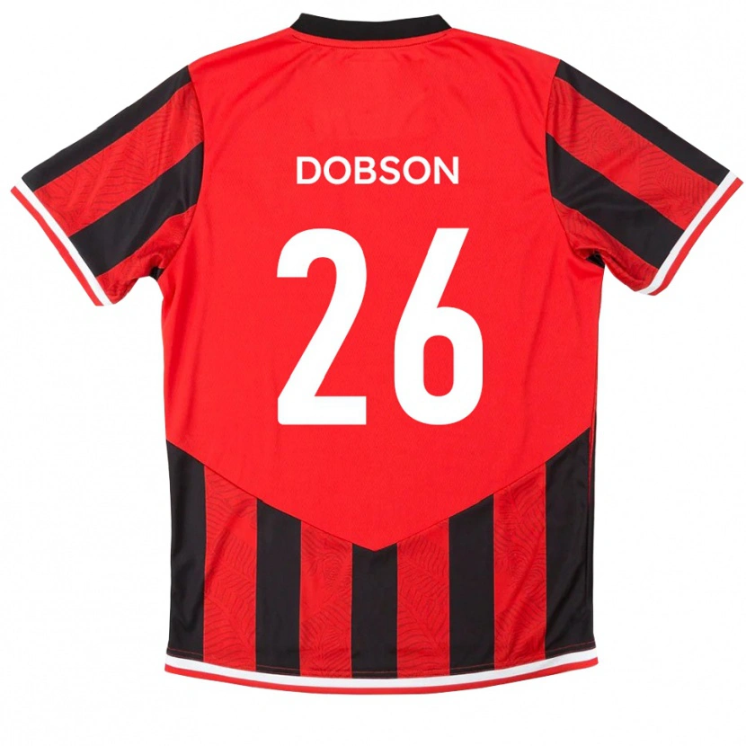 Danxen Kinder Lennon Dobson #26 Rot Schwarz Heimtrikot Trikot 2025/26 T-Shirt Österreich