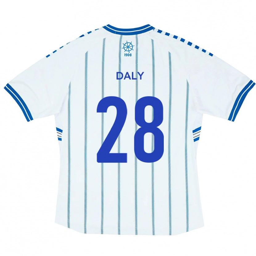 Danxen Kinder Matty Daly #28 Weiß Blau Heimtrikot Trikot 2025/26 T-Shirt Österreich