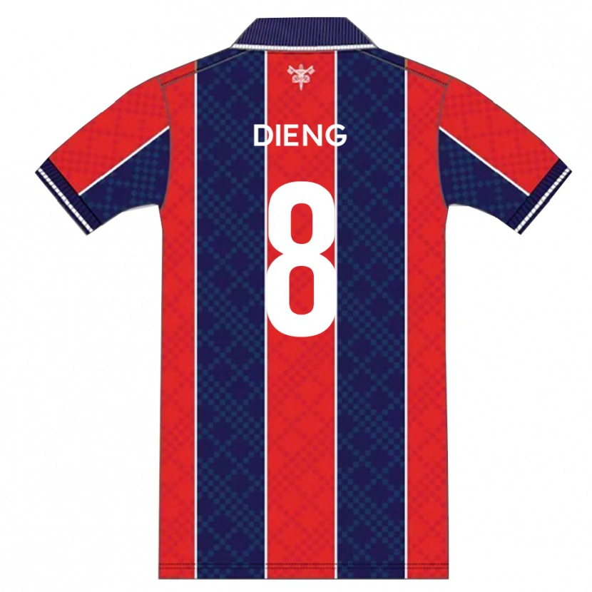 Danxen Kinder Timothée Dieng #8 Rot Marine Heimtrikot Trikot 2025/26 T-Shirt Österreich