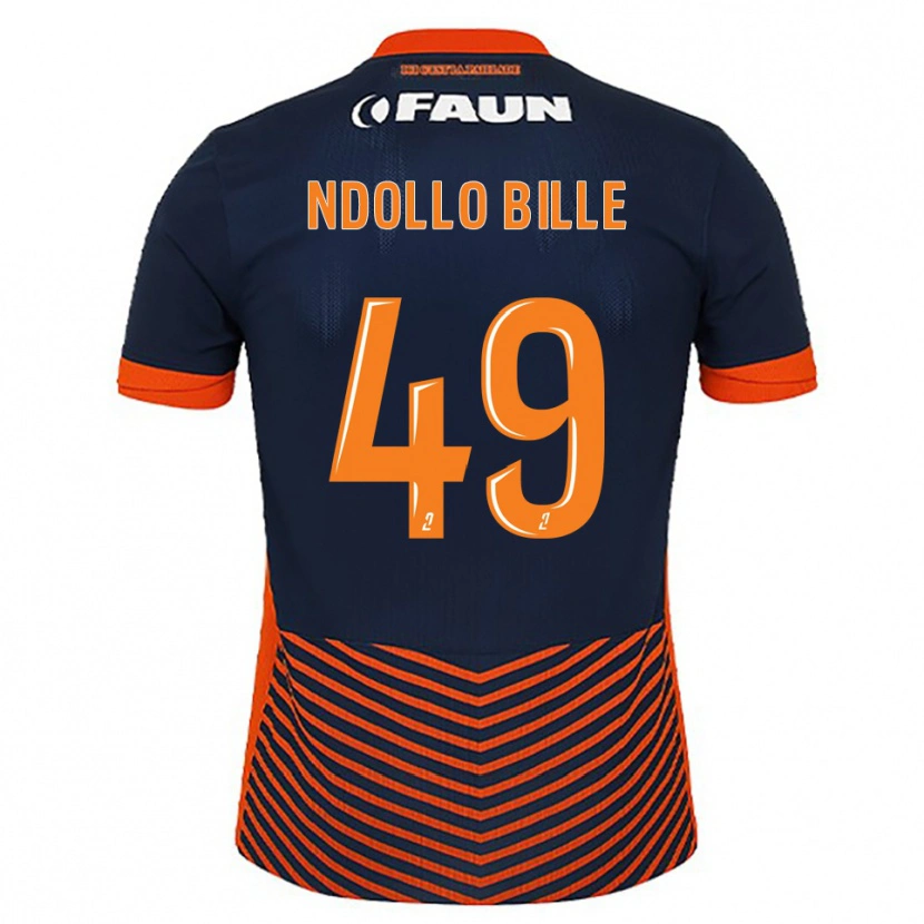Danxen Kinder Wilfried Ndollo Bille #49 Mitternachtsblau Orange Heimtrikot Trikot 2025/26 T-Shirt Österreich