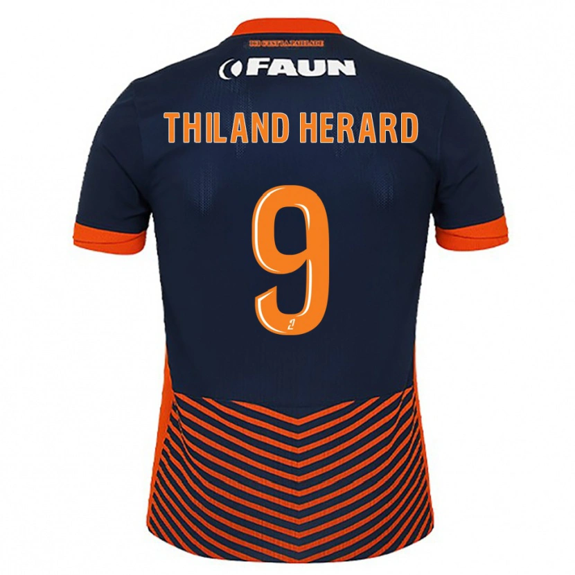 Danxen Kinder Robin Thiland-Herard #9 Mitternachtsblau Orange Heimtrikot Trikot 2025/26 T-Shirt Österreich