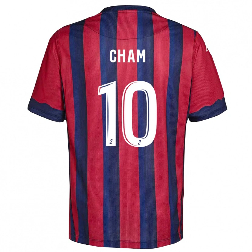 Danxen Kinder Muhammed Cham #10 Burgunder Marine Heimtrikot Trikot 2025/26 T-Shirt Österreich