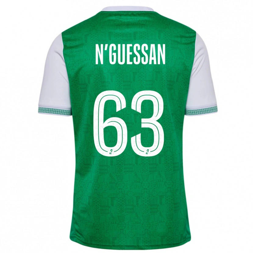 Danxen Kinder Djylian N'guessan #63 Grün Weiß Heimtrikot Trikot 2025/26 T-Shirt Österreich