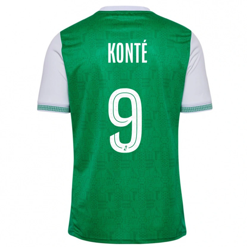 Danxen Kinder Mamadou Konté #9 Grün Weiß Heimtrikot Trikot 2025/26 T-Shirt Österreich