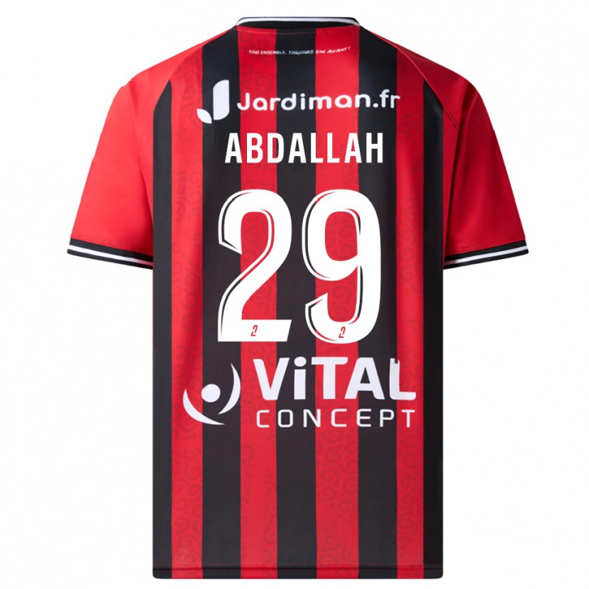Danxen Kinder Akim Abdallah #29 Rot Schwarz Heimtrikot Trikot 2025/26 T-Shirt Österreich