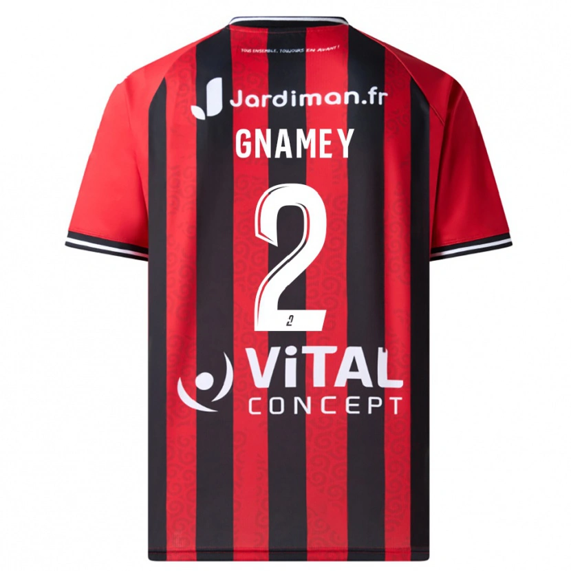 Danxen Kinder Servais Gnamey #2 Rot Schwarz Heimtrikot Trikot 2025/26 T-Shirt Österreich