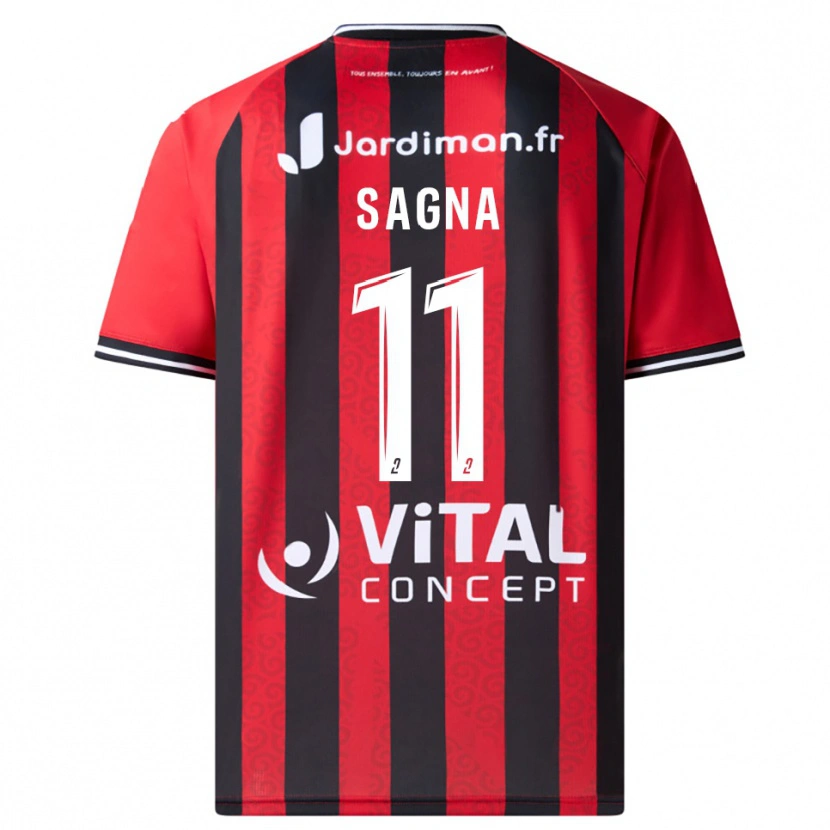 Danxen Kinder Amadou Sagna #11 Rot Schwarz Heimtrikot Trikot 2025/26 T-Shirt Österreich