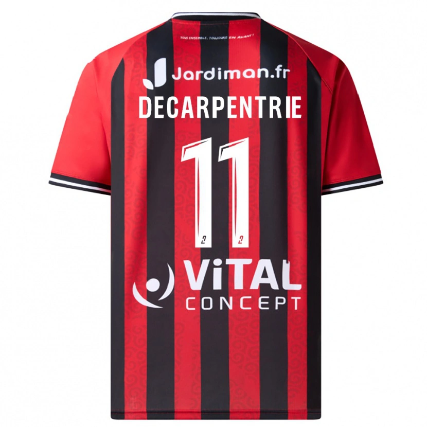 Danxen Kinder Salatiel Decarpentrie #11 Rot Schwarz Heimtrikot Trikot 2025/26 T-Shirt Österreich