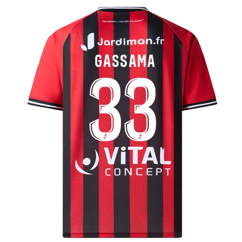 Danxen Kinder Eden Gassama #33 Rot Schwarz Heimtrikot Trikot 2025/26 T-Shirt Österreich