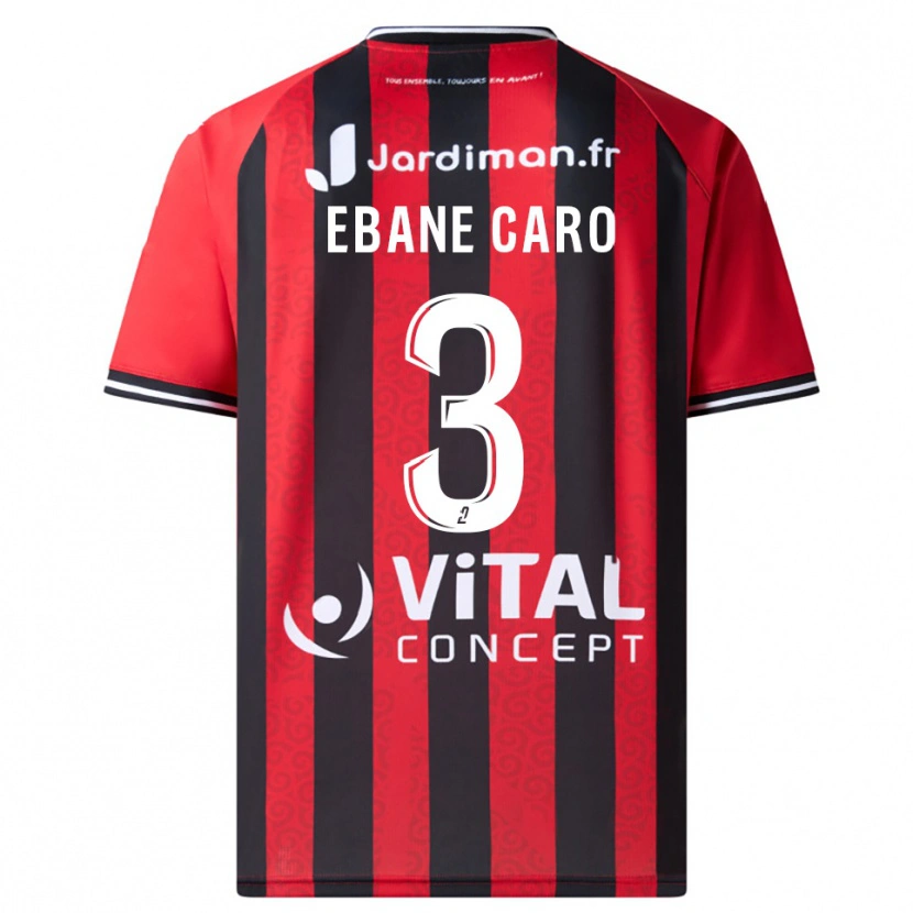 Danxen Kinder Noa Ebane Caro #3 Rot Schwarz Heimtrikot Trikot 2025/26 T-Shirt Österreich