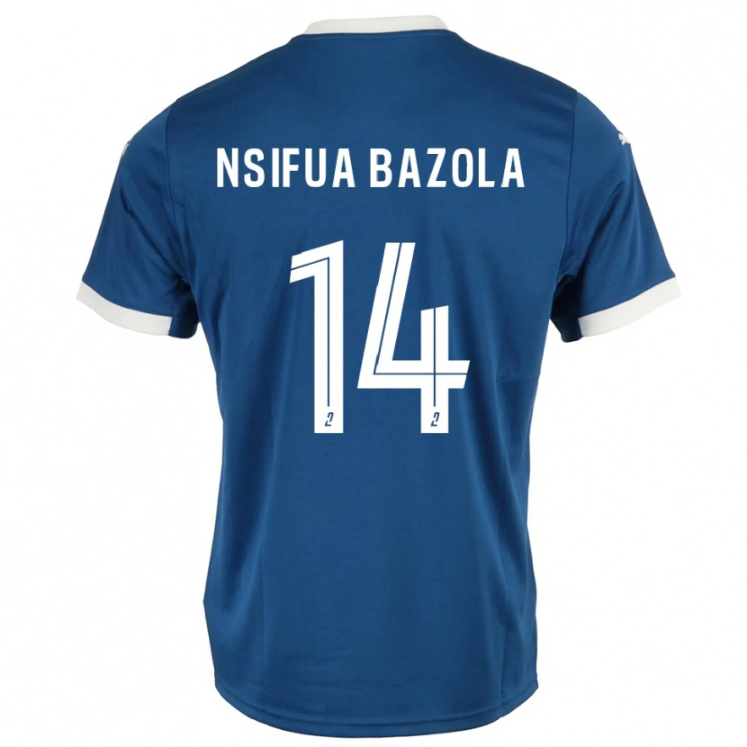 Danxen Kinder Preston Nsifua Bazola #14 Blau Weiß Heimtrikot Trikot 2025/26 T-Shirt Österreich