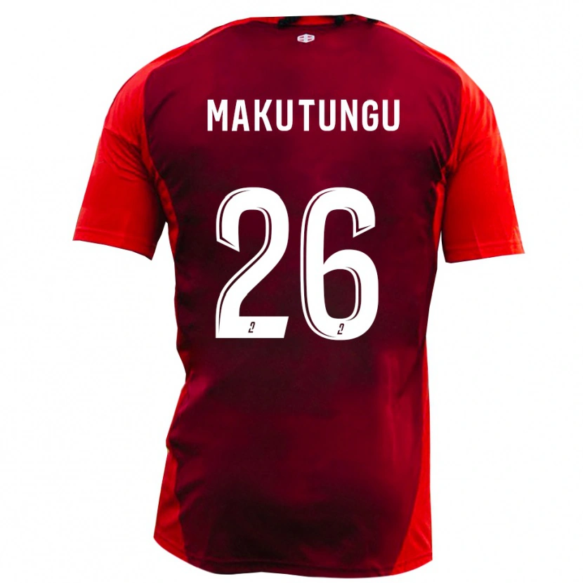 Danxen Kinder Cédric Makutungu #26 Rot Burgund Heimtrikot Trikot 2025/26 T-Shirt Österreich
