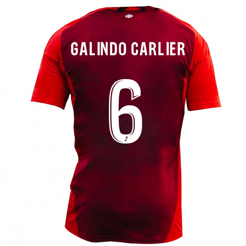 Danxen Kinder Luca Galindo Carlier #6 Rot Burgund Heimtrikot Trikot 2025/26 T-Shirt Österreich