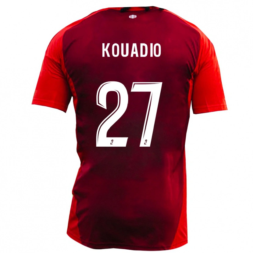 Danxen Kinder Julien Kouadio #27 Rot Burgund Heimtrikot Trikot 2025/26 T-Shirt Österreich