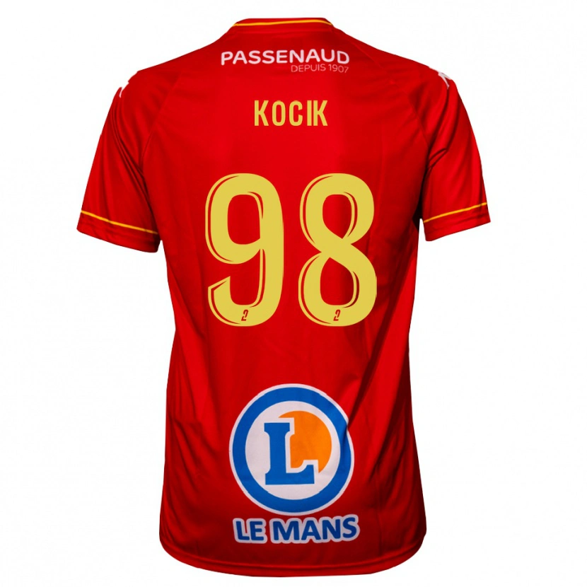 Danxen Kinder Nicolas Kocik #98 Rot Gelb Heimtrikot Trikot 2025/26 T-Shirt Österreich