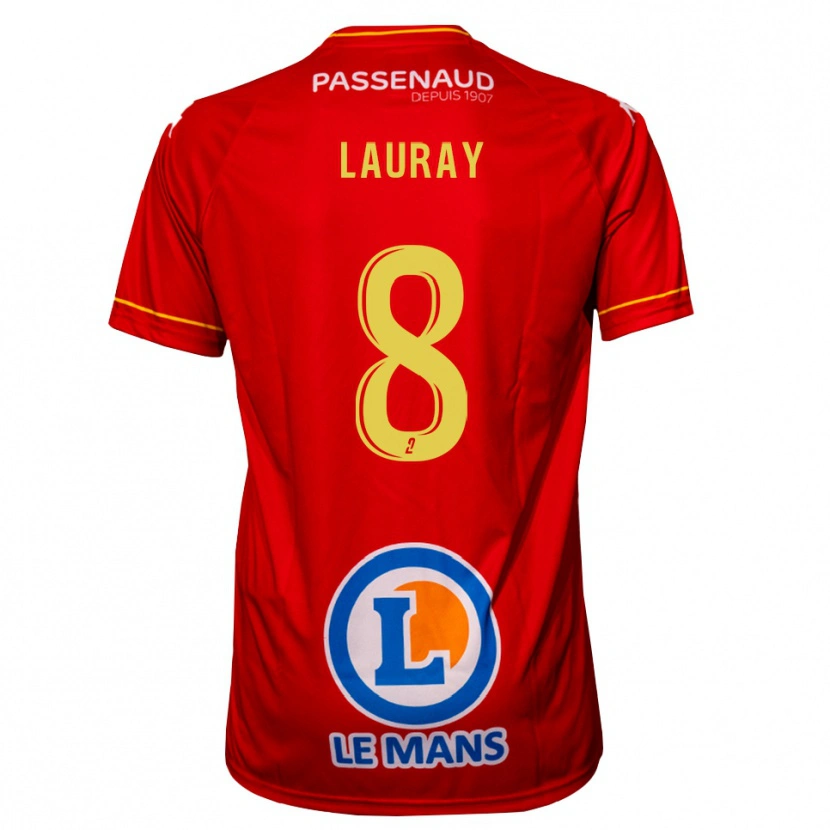 Danxen Kinder Alexandre Lauray #8 Rot Gelb Heimtrikot Trikot 2025/26 T-Shirt Österreich