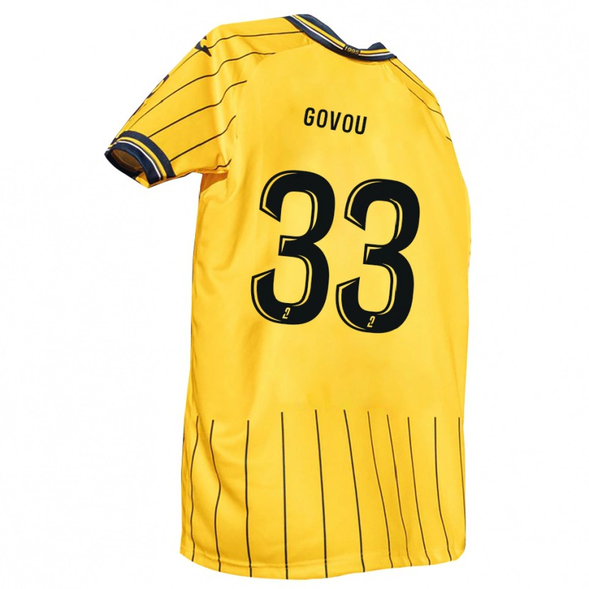 Danxen Kinder Mensah Govou #33 Gelb Marine Heimtrikot Trikot 2025/26 T-Shirt Österreich