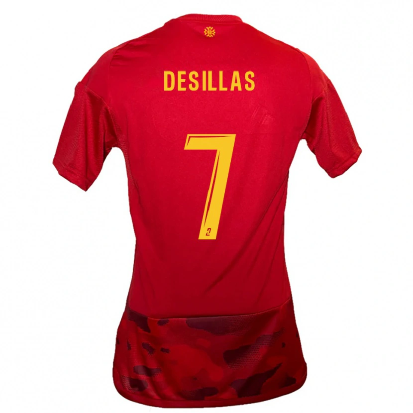 Danxen Kinder Audric Desillas #7 Rot Gelb Heimtrikot Trikot 2025/26 T-Shirt Österreich