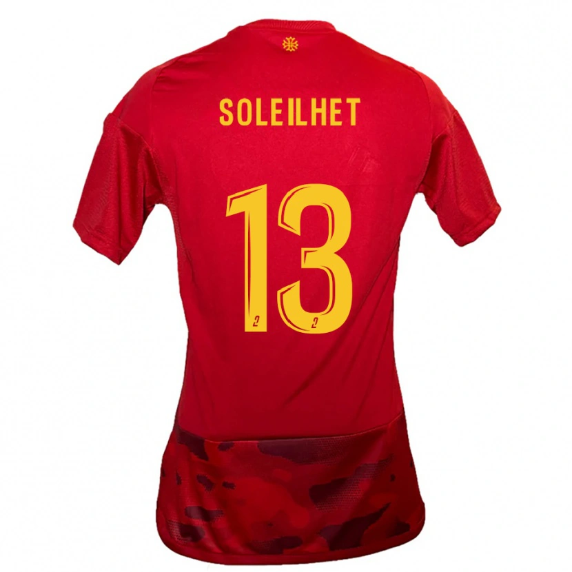 Danxen Kinder Alicia Soleilhet #13 Rot Gelb Heimtrikot Trikot 2025/26 T-Shirt Österreich