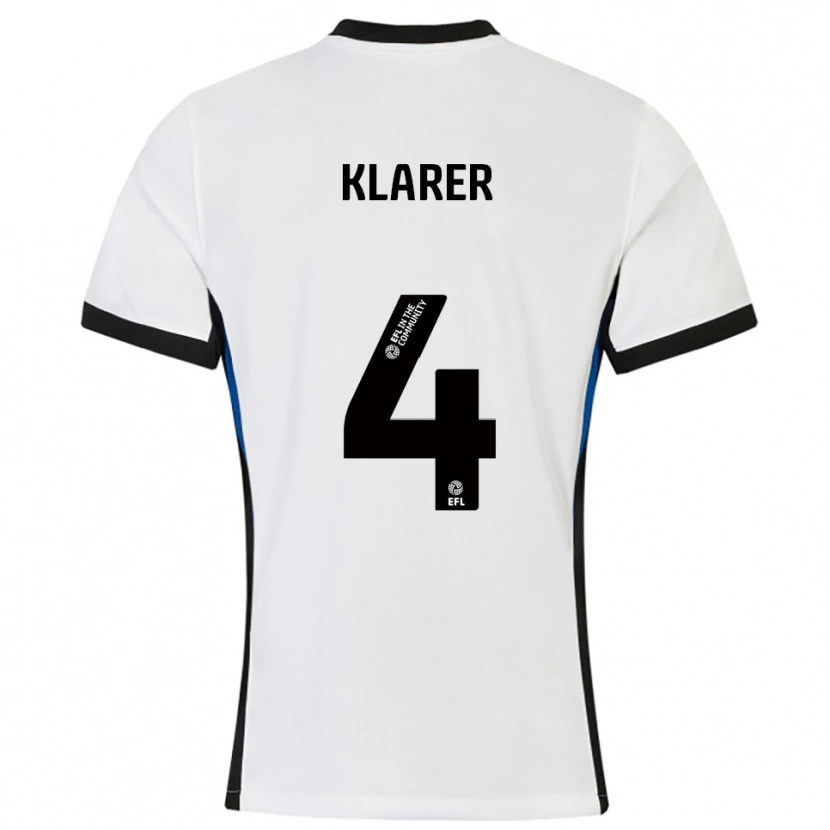 Danxen Kinder Christoph Klarer #4 Weiß Blau Auswärtstrikot Trikot 2025/26 T-Shirt Österreich