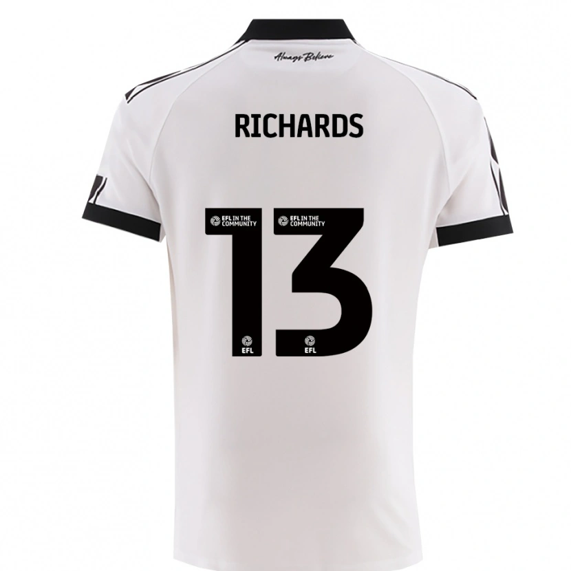 Danxen Kinder Harvey Wiles-Richards #13 Weiß Schwarz Auswärtstrikot Trikot 2025/26 T-Shirt Österreich