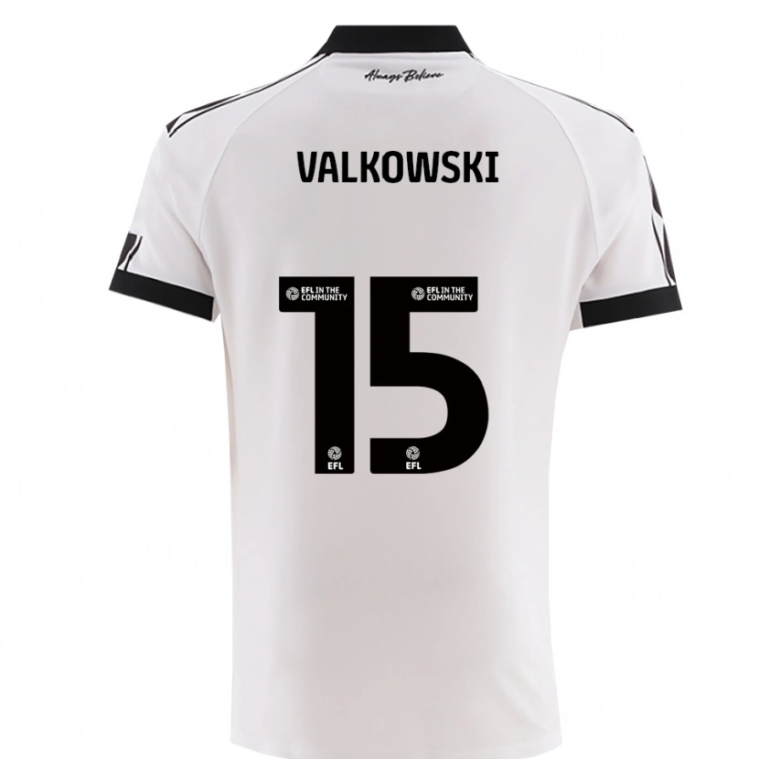 Danxen Kinder Pawel Valkowski #15 Weiß Schwarz Auswärtstrikot Trikot 2025/26 T-Shirt Österreich