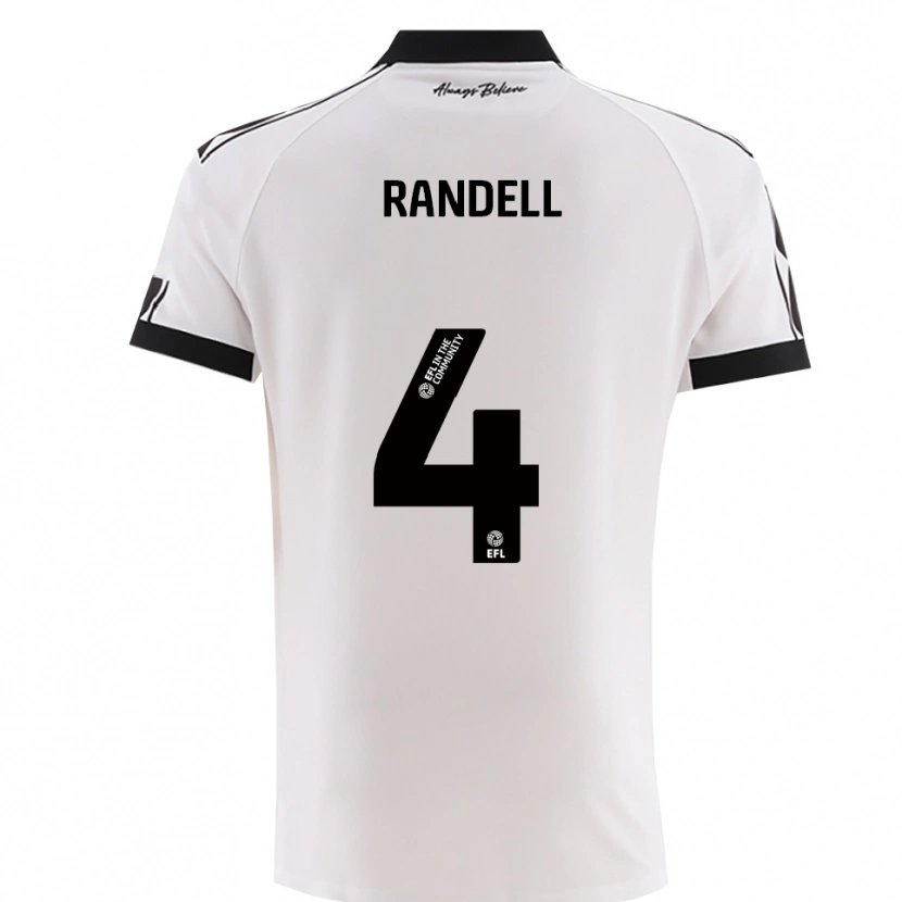 Danxen Kinder Adam Randell #4 Weiß Schwarz Auswärtstrikot Trikot 2025/26 T-Shirt Österreich