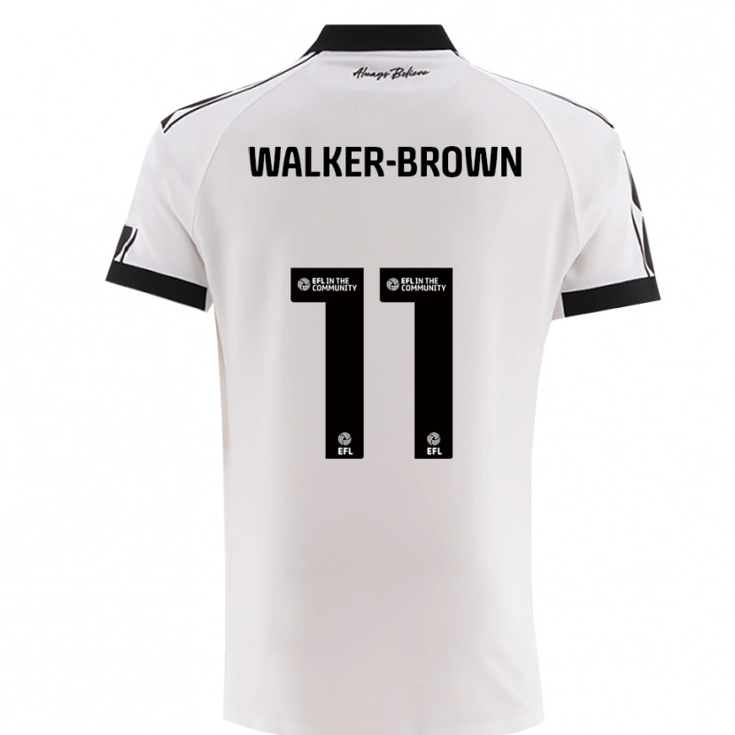 Danxen Kinder Rushon Walker-Brown #11 Weiß Schwarz Auswärtstrikot Trikot 2025/26 T-Shirt Österreich