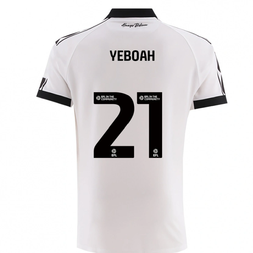 Danxen Kinder Ephraim Yeboah #21 Weiß Schwarz Auswärtstrikot Trikot 2025/26 T-Shirt Österreich