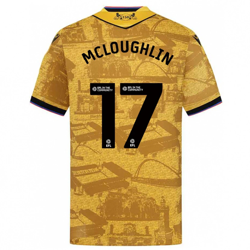 Danxen Kinder Sean Mcloughlin #17 Gold Schwarz Auswärtstrikot Trikot 2025/26 T-Shirt Österreich