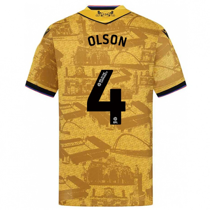 Danxen Kinder Charlie Olson #4 Gold Schwarz Auswärtstrikot Trikot 2025/26 T-Shirt Österreich