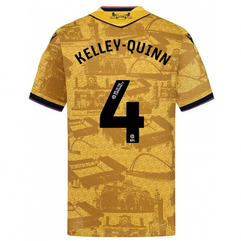 Danxen Kinder Leon Kelley-Quinn #4 Gold Schwarz Auswärtstrikot Trikot 2025/26 T-Shirt Österreich