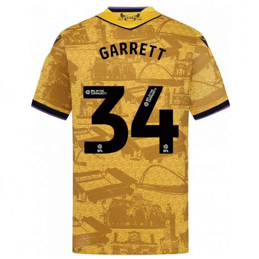 Danxen Kinder Jake Garrett #34 Gold Schwarz Auswärtstrikot Trikot 2025/26 T-Shirt Österreich