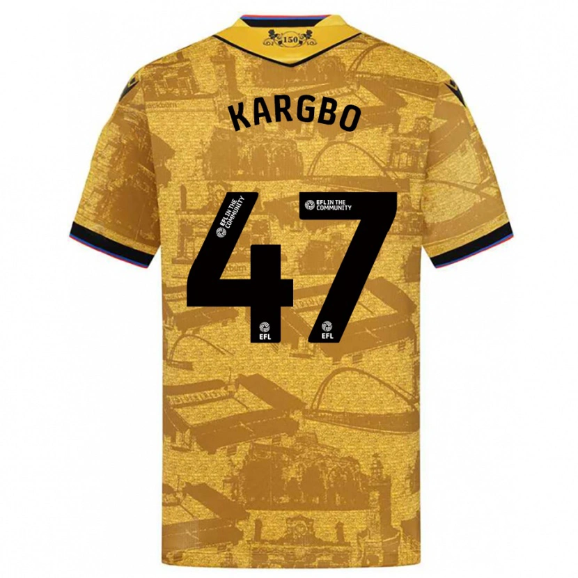Danxen Kinder Augustus Kargbo #47 Gold Schwarz Auswärtstrikot Trikot 2025/26 T-Shirt Österreich
