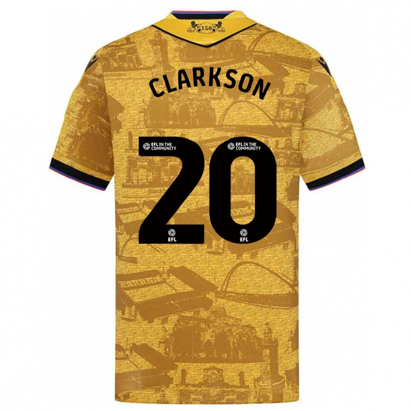 Danxen Kinder Eve Clarkson #20 Gold Schwarz Auswärtstrikot Trikot 2025/26 T-Shirt Österreich