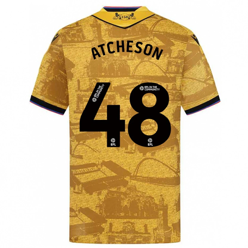 Danxen Kinder Tom Atcheson #48 Gold Schwarz Auswärtstrikot Trikot 2025/26 T-Shirt Österreich