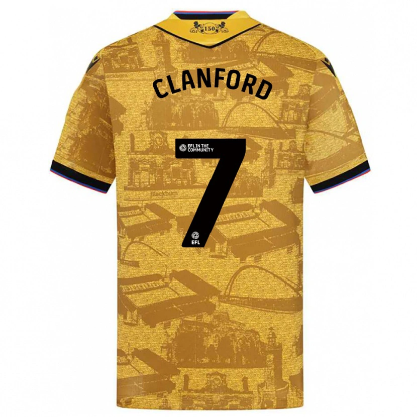 Danxen Kinder Charlie Clanford #7 Gold Schwarz Auswärtstrikot Trikot 2025/26 T-Shirt Österreich