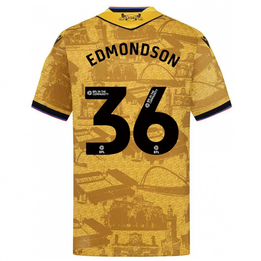 Danxen Kinder James Edmondson #36 Gold Schwarz Auswärtstrikot Trikot 2025/26 T-Shirt Österreich