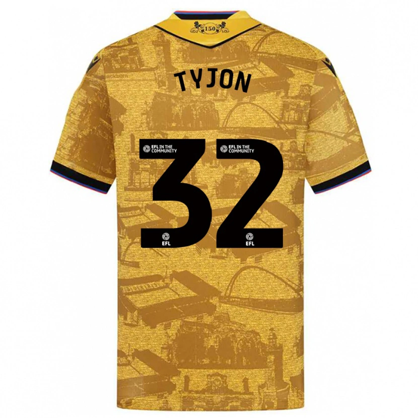 Danxen Kinder Igor Tyjon #32 Gold Schwarz Auswärtstrikot Trikot 2025/26 T-Shirt Österreich