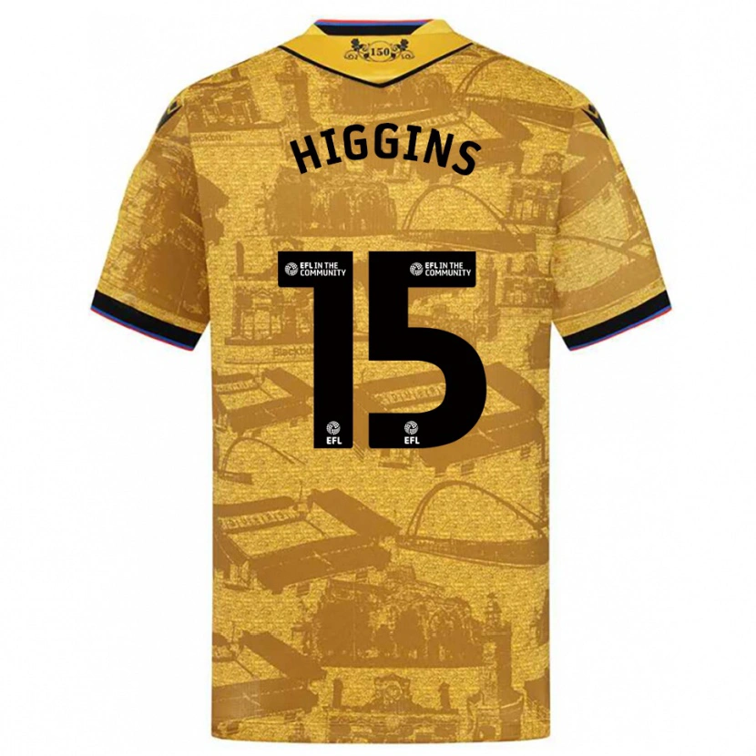 Danxen Kinder Harvey Higgins #15 Gold Schwarz Auswärtstrikot Trikot 2025/26 T-Shirt Österreich