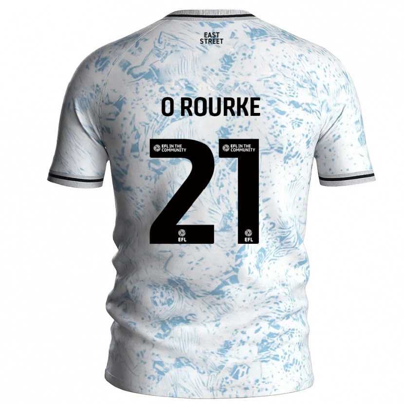 Danxen Kinder Sophie O'rourke #21 Weiß Himmelblau Auswärtstrikot Trikot 2025/26 T-Shirt Österreich
