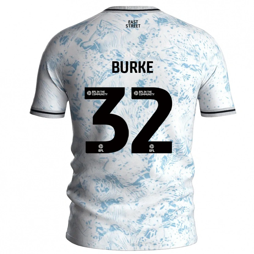 Danxen Kinder Reece Burke #32 Weiß Himmelblau Auswärtstrikot Trikot 2025/26 T-Shirt Österreich