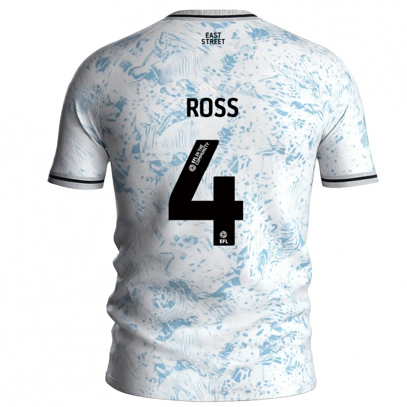 Danxen Kinder Mia Ross #4 Weiß Himmelblau Auswärtstrikot Trikot 2025/26 T-Shirt Österreich
